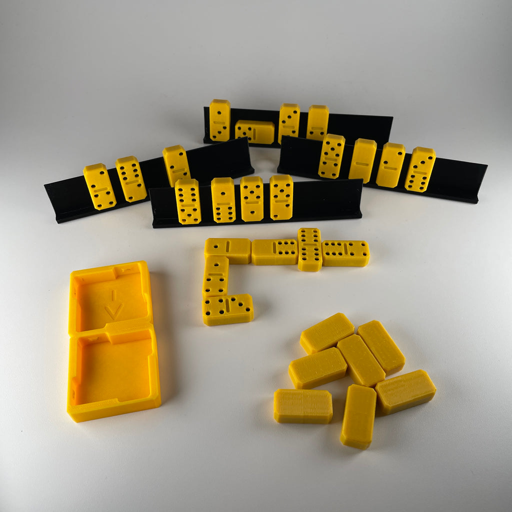 Domino Travel Pack - A Complete Travel Domino Set with Four Built-In Playing Trays